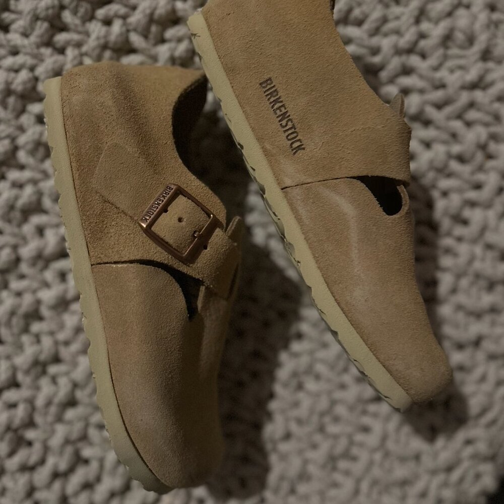 Birkenstock London – Suede Leather, Latte Cream (EU 36)